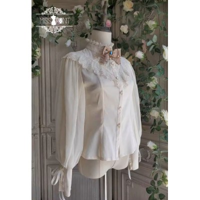 Miss Point Antique Flower Wall Leg of Mutton Sleeve Blouse(Reservation/Full Payment Without Shipping)